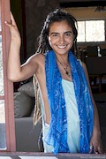 Sara R poses in her blue scarf by her window – WeAreHairy – [1]